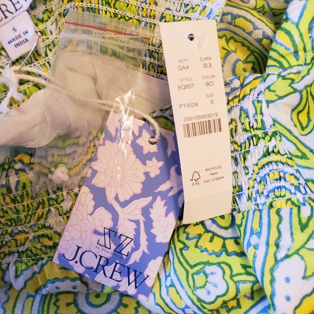 J. Crew SZ Blockprints Paisley Dress - Picture 7 of 11